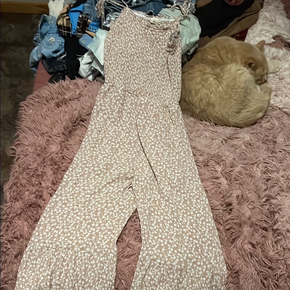 Altair Aerial Tan Jumpsuit Wide-Leg Sleeveless